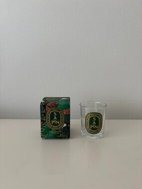 Diptyque small clear glass sapin candle jar